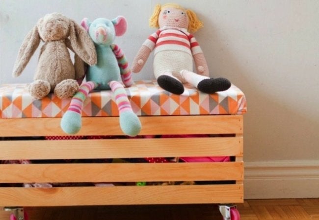 Toy Storage Ideas - DIY Crate on Rollers