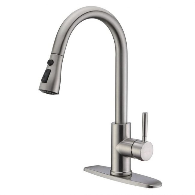The Best Kitchen Faucet Option: WEWE Single Handle High Arc Brushed Nickel 