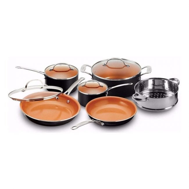 The Best Copper Cookware Option: Gotham Steel 10-Piece Frying Pan and Cookware Set