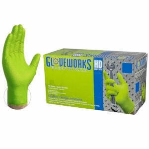 The Best Disposable Gloves Option: AMMEX Gloveworks HD Industrial Green Nitrile Gloves