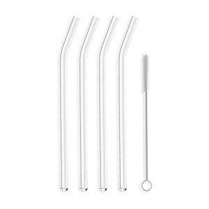 The Best Reusable Straw Option: Hummingbird Glass Straws, Clear Bent - 4 Pack