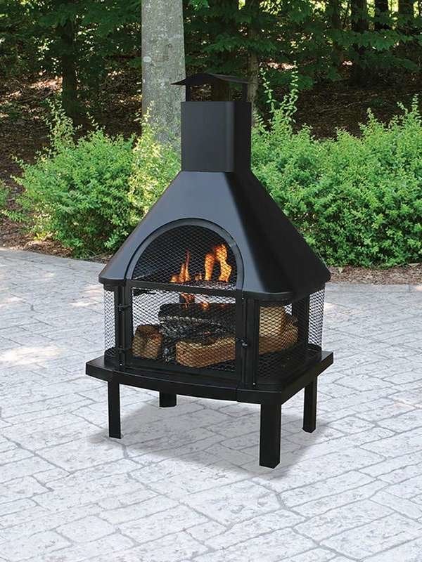 Rustic Outdoor Fireplace Chimnea with Cooking Grill Fire Pit Firepit Barbecue 