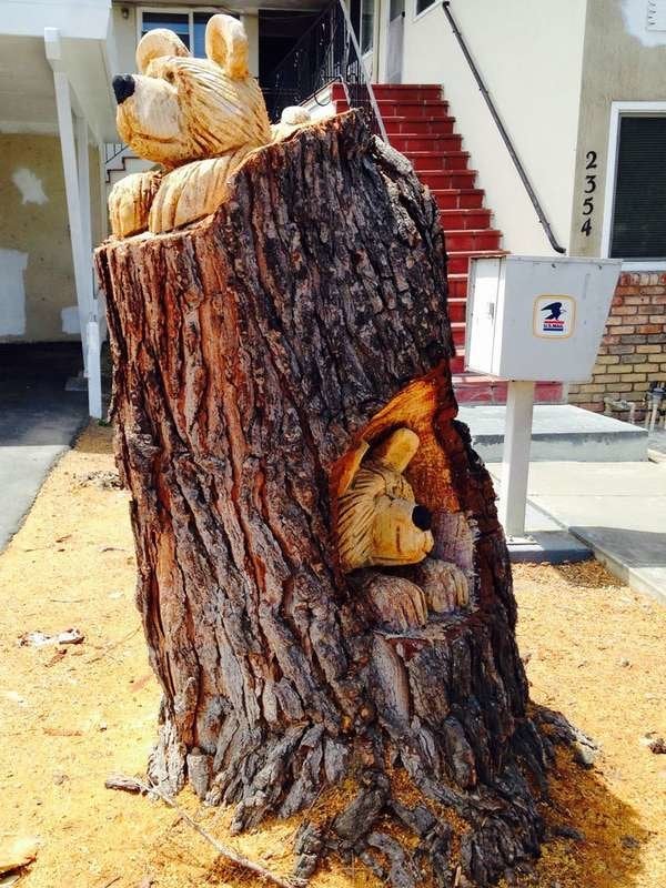 Tree Stump Chainsaw Sculpture